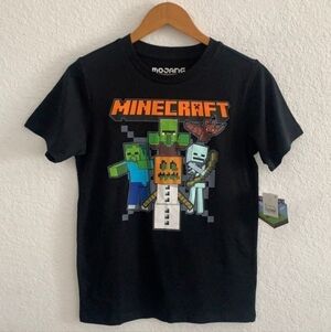 NWT Mojang Halloween Official Minecraft Graphic Tee T-Shirt Boys Black New